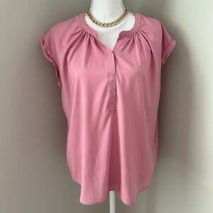 Gathered Half Button Up Gramercy Tee